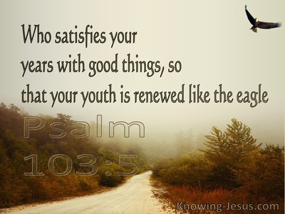 Psalm 103:5 He Satisfies Your Year With Good Things (brown)